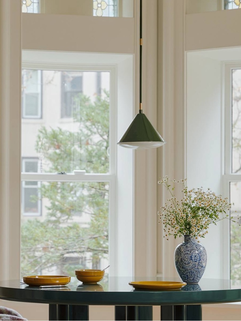 Brand new anthropologie Green Metal Cone Pendant Light - Home Dining kitchen